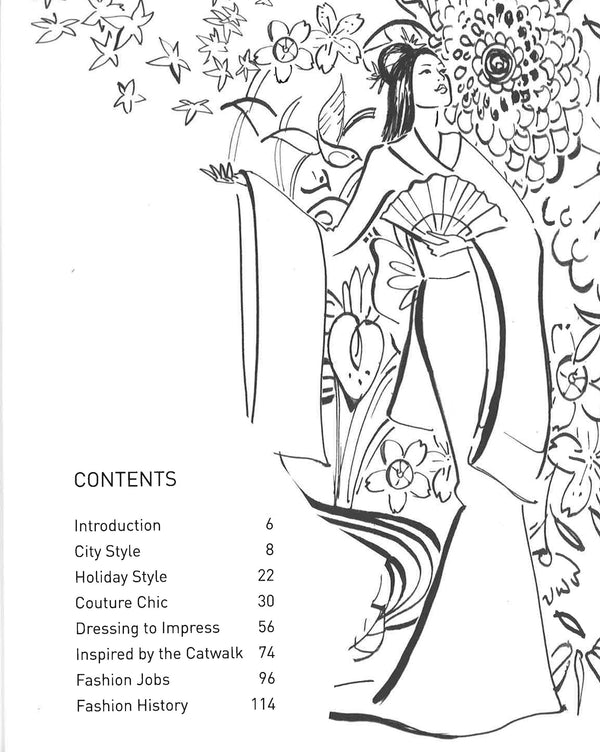 Traditional Japanese Kimono Designs Coloring Book: 30