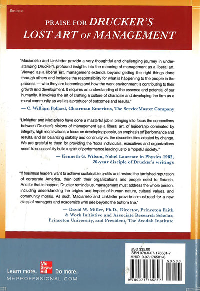 *Drucker's Lost Art Of Management