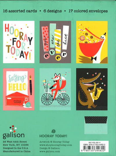 Galison Assorted Notecard Box Hooray Today