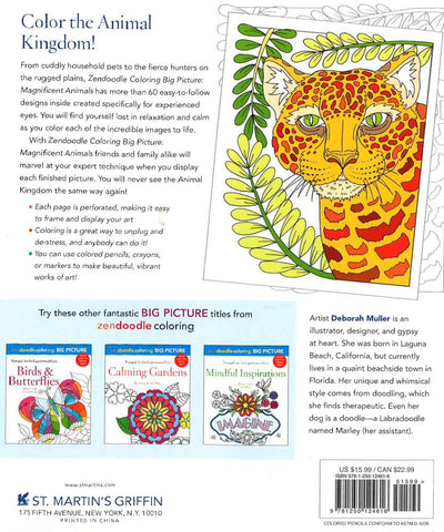 Zendoodle Coloring Big Picture: Magnificent Animals