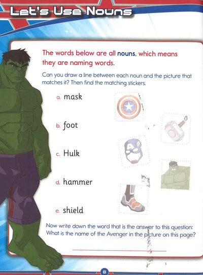 Captain America: English Vocabulary, Ages 6-7 (Marvel Learning)