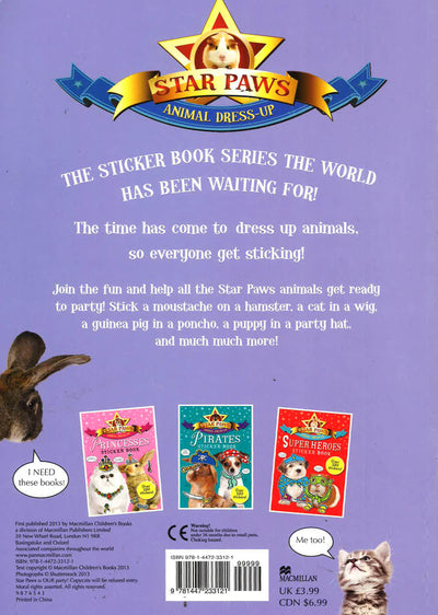 Party Time Sticker Book: Star Paws : An Animal Dress-Up Sticker Book