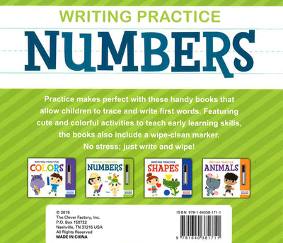 Writing Practice: Numbers Wipe - Clean Book