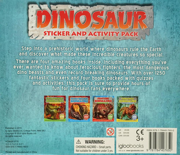 Dinosaur Sticker And Activity Pack (4 Books) Big Bad Wolf Books Sdn