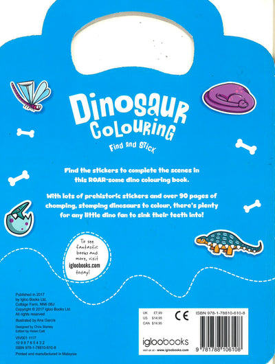 Ultimate Shaped Colouring: Dinosaur Colouring Find And Stick