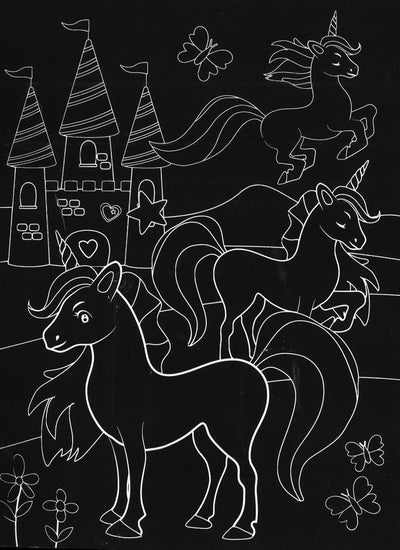 Unicorns Scratch Art Set