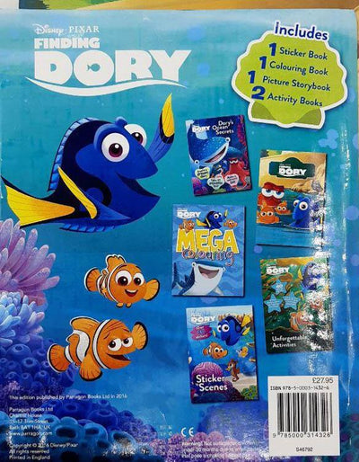 Finding Dory 5 Books Collection Pack In Zip Lock: Activity Sticker Colouring Story Book Fun